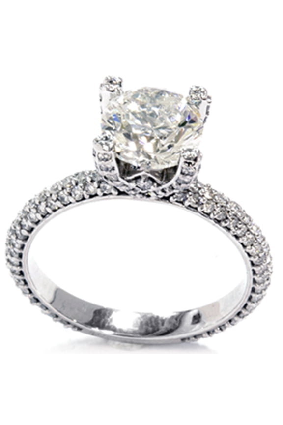 Pompeii 2 7/8ct Diamond White Pave Ring 14K Gold (H/I,SI2/SI3)