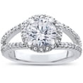 thumbnail image 1 of Pompeii 2.75 Halo Diamond Split Shank Engagement Ring 14K White Gold (H/I,I1), 1 of 2