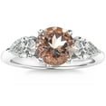 thumbnail image 1 of Pompeii 2.75Ct Morganite & Pear Shape 3-Stone Diamond Engagement Ring 14k Gold Lab Grown, 1 of 7