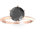 thumbnail image 1 of Pompeii 2 Ct Black Diamond Solitaire Engagement Ring 14k Rose Gold (Black,), 1 of 3
