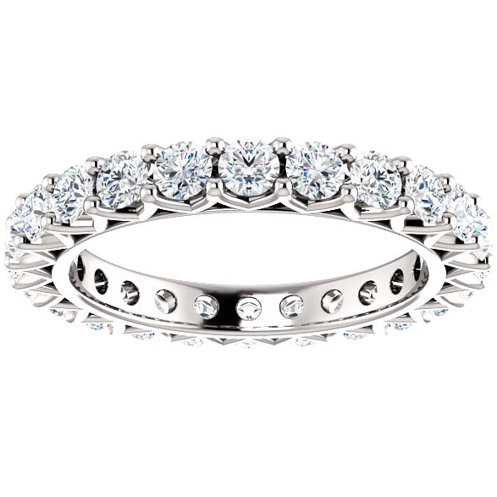 Pompeii 2 Ct Diamond Eternity Ring 14k White Gold Womens Stackable ...