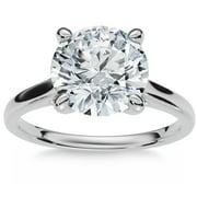 POMPEII3 Pompeii Certified 2Ct Solitaire Diamond Cathedral Engagement Ring White Gold Lab Grown