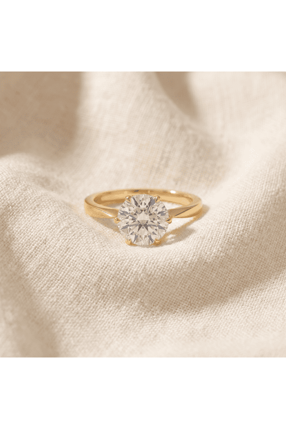 Pompeii 2 Ct Diamond Solitaire Engagement Ring 14k Yellow Gold Lab Grown (GH,SI1)