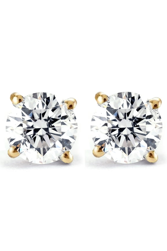 Pompeii 2 Ct Diamond Studs With Screw Backs 14k Yellow Gold ((I-J),(I2))