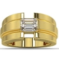 thumbnail image 1 of Pompeii 2 Ct Emerald Cut Moissanite Solitaire 12mm Men's Ring White Yellow or Rose Gold, 1 of 3