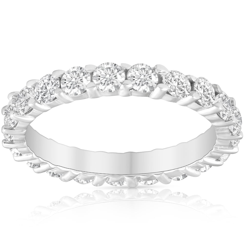 Pompeii 2 Ct Lab Grown Diamond Eternity Ring Womens Wedding Band 14k ...