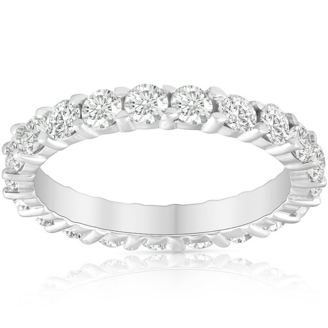 Pompeii 2 Ct Lab Grown Diamond Eternity Ring Womens Wedding Band 14k White Gold