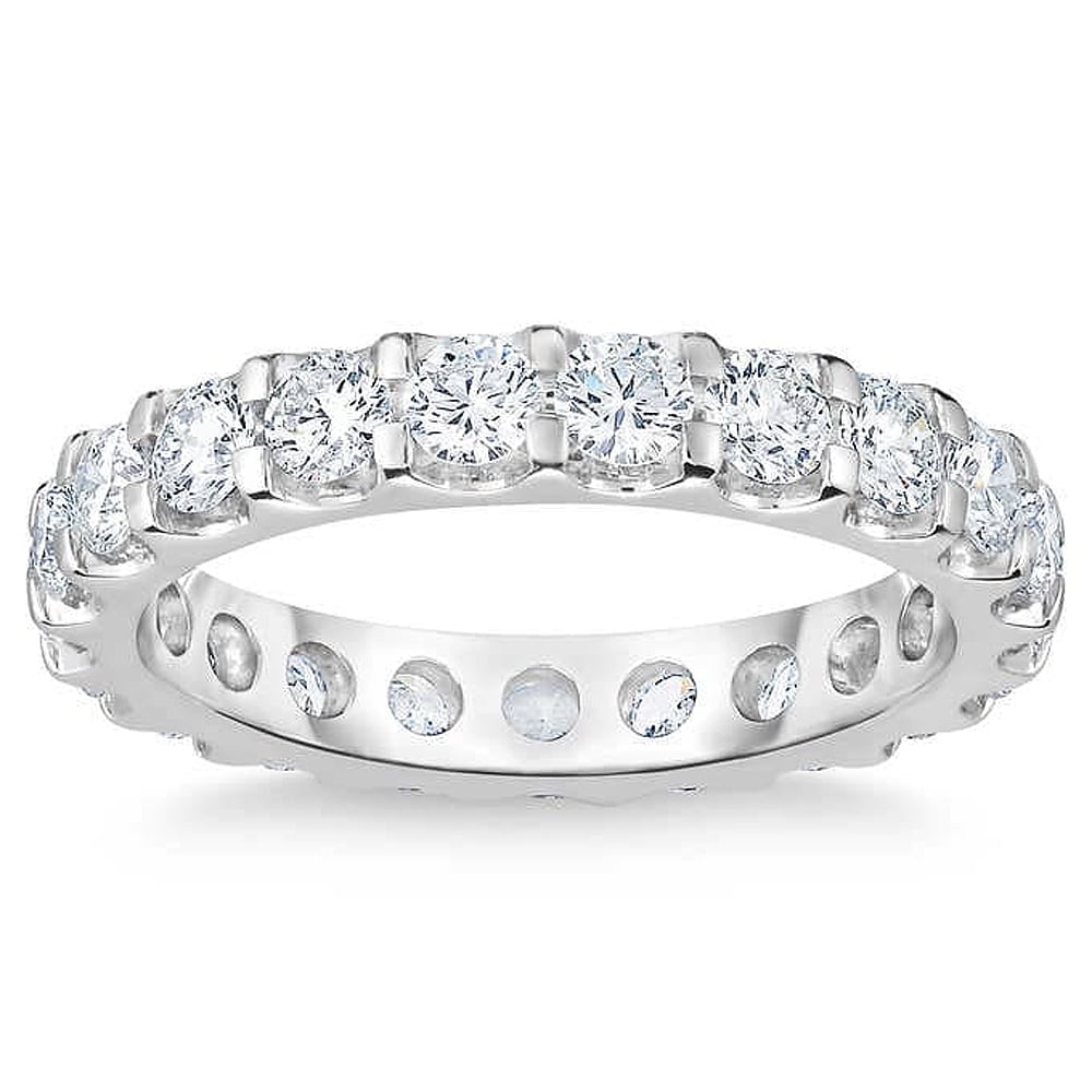 Pompeii 2 Ct Moissanite Eternity Ring Womens Wedding Band 14k White ...