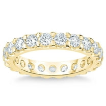 Pompeii 2 Ct Moissanite Eternity Ring Womens Wedding Band 14k Yellow Gold