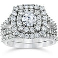 thumbnail image 1 of Pompeii 2 Ct TW Diamond Engagement Cushion Halo Engagement Ring Set White Gold Lab Grown, 1 of 5