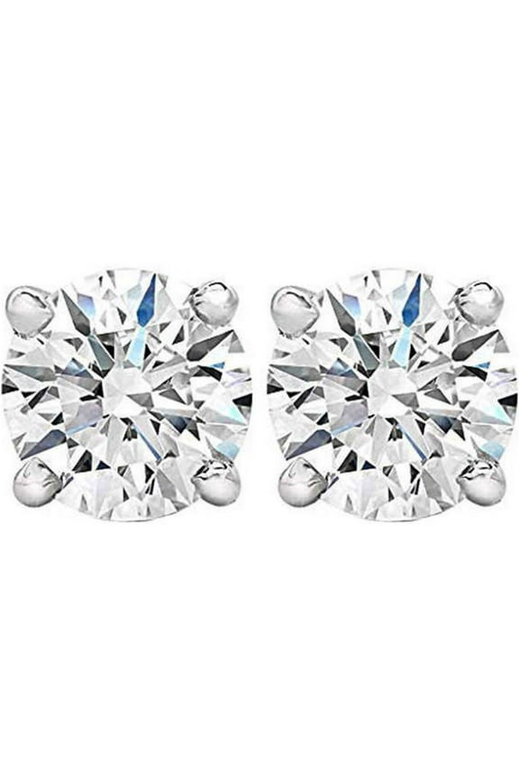 Pompeii 2 Ct TW Lab Grown Round Diamond Studs 14k White Gold (FG,VS)