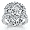 thumbnail image 1 of Pompeii 2 Ct TW Pear Shape Halo Diamond Engagement Ring 14k White Gold Lab Grown, 1 of 5