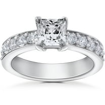 Pompeii 2 ct Princess Cut Diamond Engagement Ring 14K White Gold Clarity Lab Grown (FG,VS)