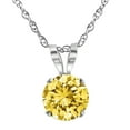 thumbnail image 1 of Pompeii .20 - .50Ct Yellow Diamond Solitaire Pendant 14k Gold Lab Grown 18" Necklace, 1 of 3