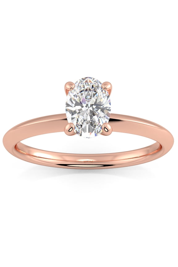 Pompeii .20 - .75Ct Oval Solitaire Diamond Engagement Ring 14k Gold Lab Grown