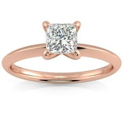 POMPEII3 Pompeii .20 - .75Ct Princess Cut Solitaire Diamond Engagement Ring 14k Gold Lab Grown
