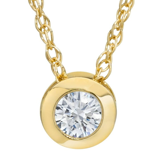 Pompeii .25 - 1.00Ct Round Diamond Solitaire Pendant Necklace 14k White or Yellow Gold