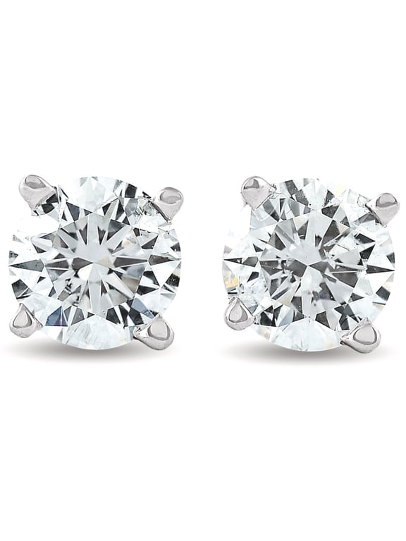 Pompeii .25 - 1.50 Carat (ctw) Diamond Studs in 14k White Gold Lab Grown (F,VS)