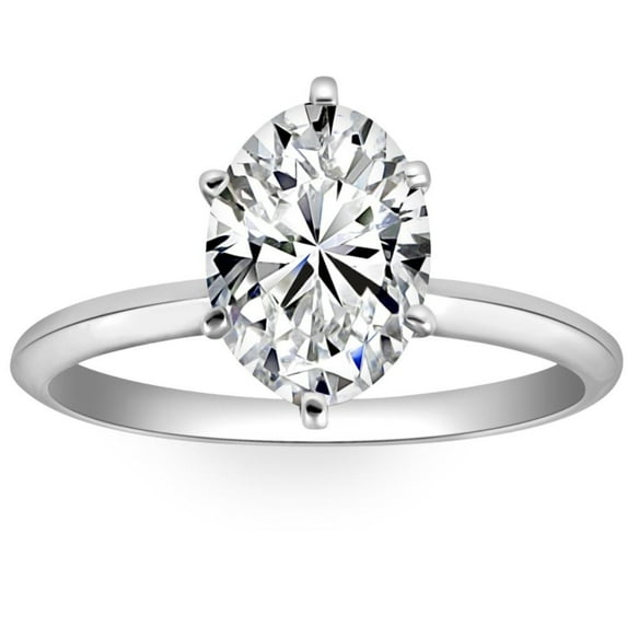 Pompeii 2CT Platinum Oval Diamond 6-Prong Solitaire Engagement Ring Lab Grown
