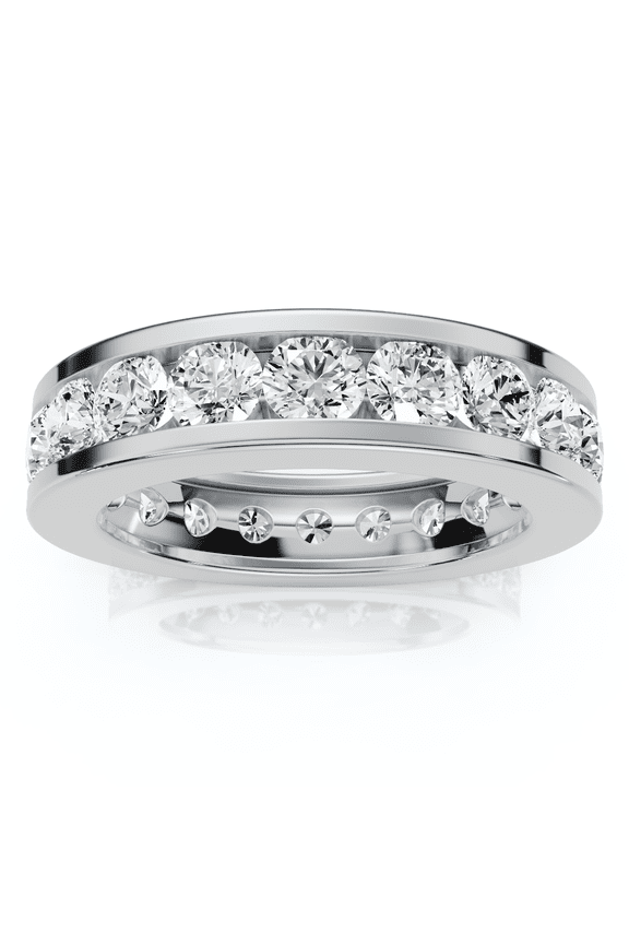 Pompeii 2Ct Channel Set Diamond Eternity Ring 14k Gold or Platinum Lab Grown (E/F,VS1-VS2)