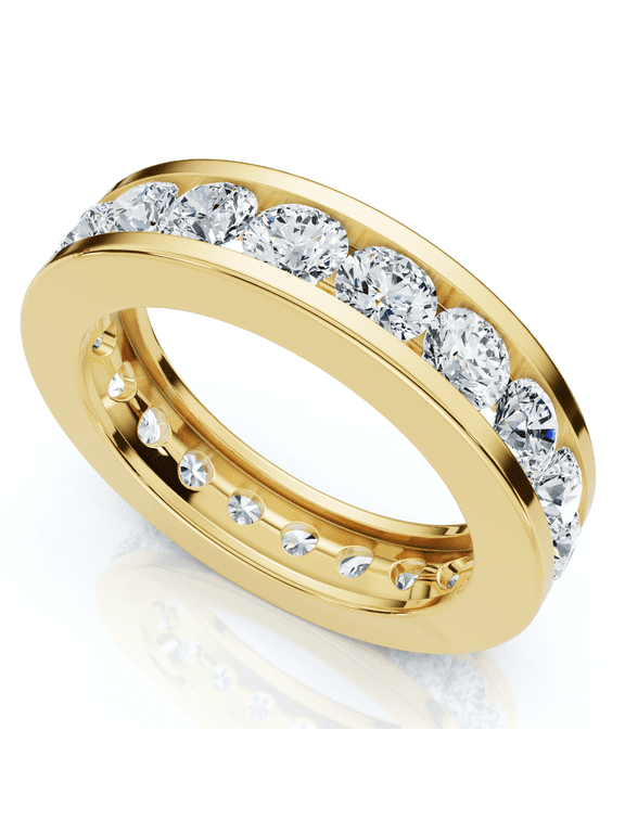 Pompeii 2Ct Channel Set Diamond Eternity Ring 14k Gold or Platinum Lab Grown (E/F,VS1-VS2)