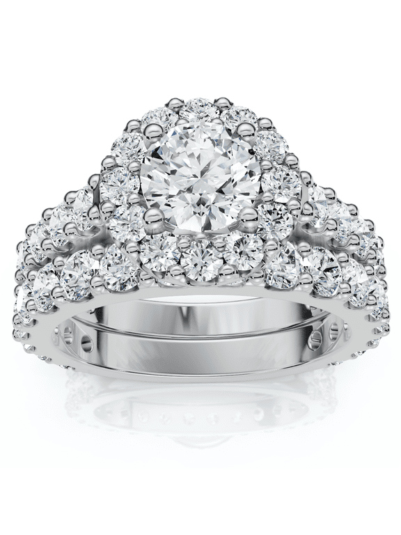 Pompeii 2Ct Diamond Engagement Wedding Engagement Ring Set 10k Gold Lab Grown