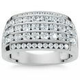 thumbnail image 1 of 2Ct Diamond Ring Men's Wide Multi Row in 10k White, Yellow, or Rose Gold, 1 of 4