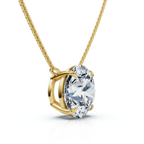 Pompeii Certified 2Ct Diamond Solitaire Pendant 14k Yellow Gold 18" Necklace Lab Grown
