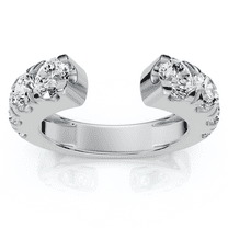 Pompeii 2Ct Lyric Diamond Open Guard Ring Wedding Band 14k Gold Lab Grown (E/F,VS1-VS2)