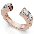 thumbnail image 1 of Pompeii 2Ct Lyric Diamond Open Guard Ring Wedding Band 14k Gold Lab Grown (E/F,VS1-VS2), 1 of 4