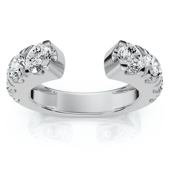 Pompeii 2Ct Lyric Diamond Open Guard Ring Wedding Band Platinum Lab Grown (E/F,VS1-VS2)
