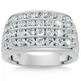 thumbnail image 1 of Pompeii 2Ct Men's Diamond Multi-Row Ring 10k White Gold (G/H,I1-I2), 1 of 5