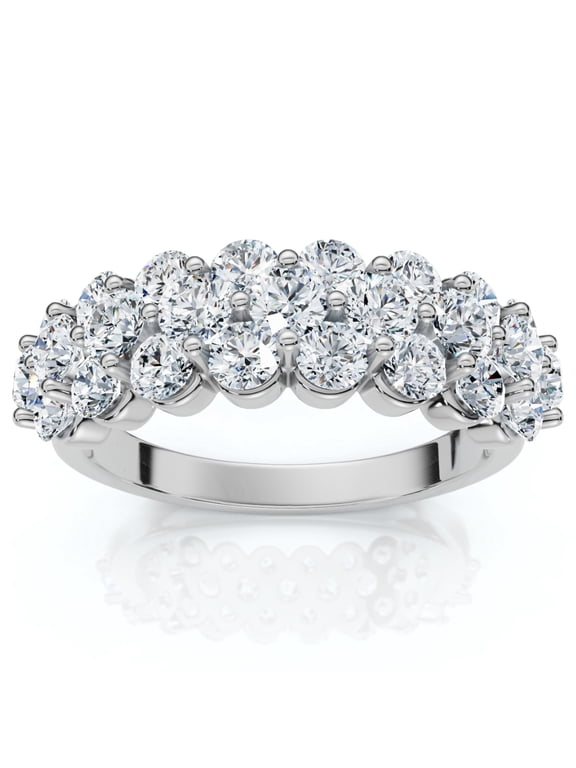 Pompeii 2Ct Multi Row Diamond Anniversary Ring 14k Gold Lab Grown (FG,VS1-VS2)
