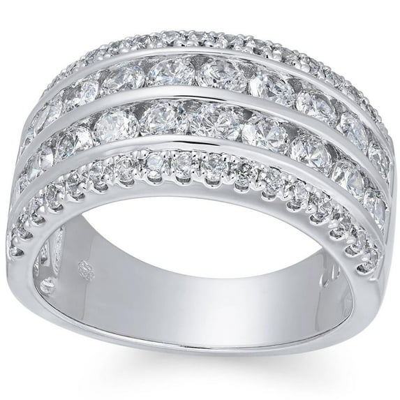 2Ct Multi Row Diamond Ring in 10k White or Yellow Gold