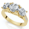 thumbnail image 1 of Pompeii 2Ct Three Stone Diamond Anniversary Engagement Ring 14k Gold or Pt Lab Grown, 1 of 2