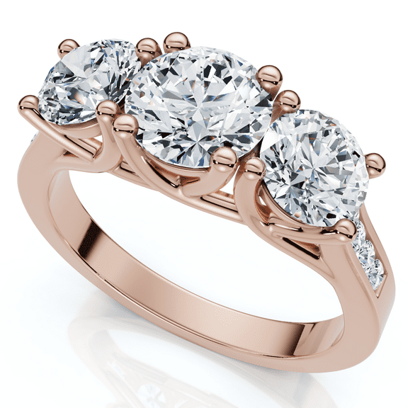 Pompeii 2Ct Three Stone Diamond Anniversary Engagement Ring 14k Gold or Pt Lab Grown