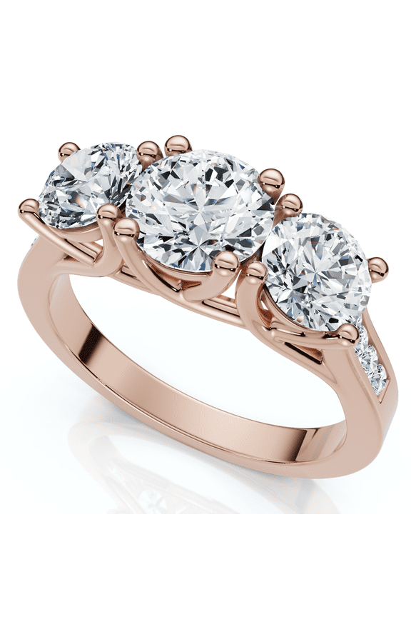 Pompeii 2Ct Three Stone Diamond Anniversary Engagement Ring 14k Gold or Pt Lab Grown