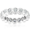 thumbnail image 1 of Pompeii 2ct Bezel Diamond Eternity Stackable Wedding Ring 14k White Gold (G/H,SI2-SI3), 1 of 4