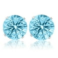thumbnail image 1 of Pompeii 2ct Blue Moissanite Studs 14K White Gold Earrings (,), 1 of 2
