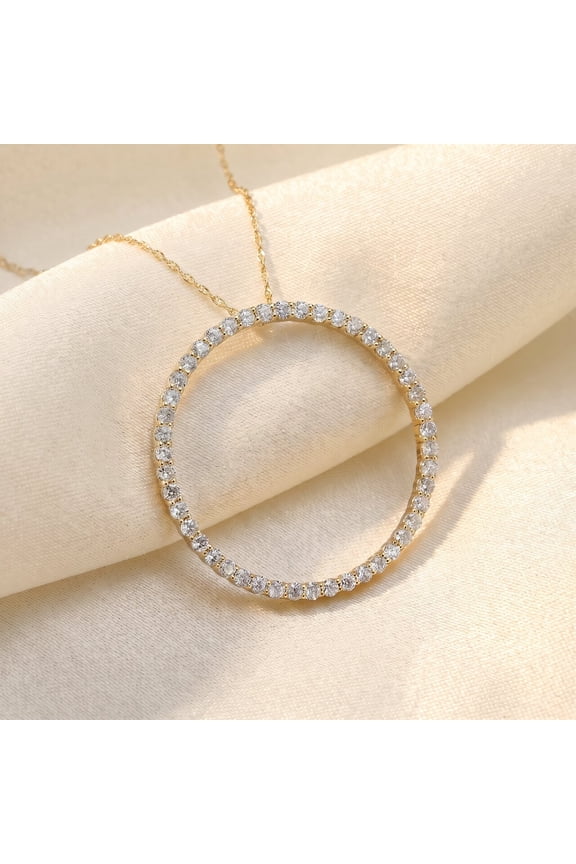 Pompeii 2ct Circle Eternity 14K Yellow Gold Diamond Pendant (G/H,I2)