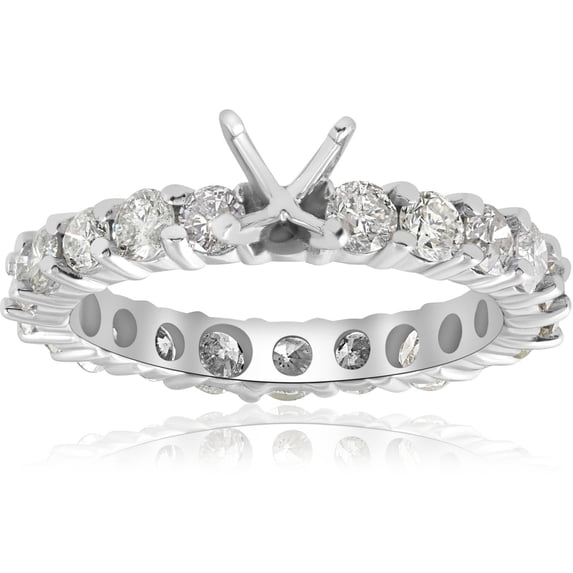 Pompeii 2ct Diamond Eternity Semi Mount Engagement Ring 14K White Ring (G/H,I1)