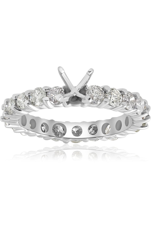 Pompeii 2ct Diamond Eternity Semi Mount Engagement Ring 14K White Ring (G/H,I1)