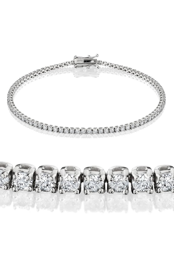 Pompeii 2ct Diamond Tennis Bracelet 14K White Gold 7" (KL,I2-I3)