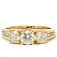 thumbnail image 1 of Pompeii 2ct Diamond Three Stone Engagement Ring 14K Yellow Gold Channel Set Round Cut, 1 of 3