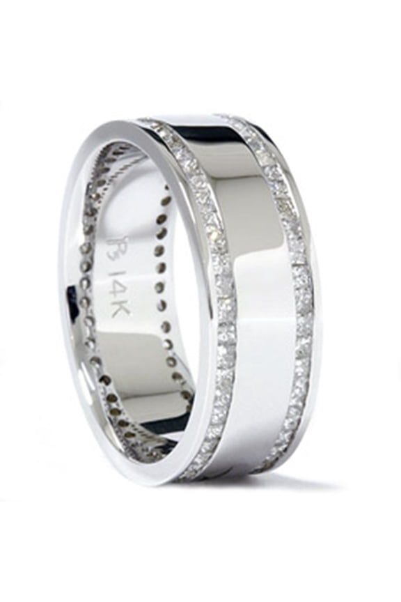 Pompeii 2ct Princess Cut Diamond Eternity Stackable 14K Ring (H/I,I1)