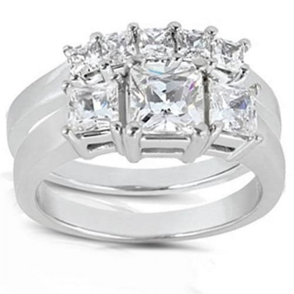Pompeii 2ct Princess Cut Diamond Ring Set 14K Gold (H/I,I1)