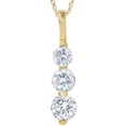thumbnail image 1 of Pompeii 2ct Real Diamond Gold Three Stone Pendant 14K New (G/H,I1), 1 of 3