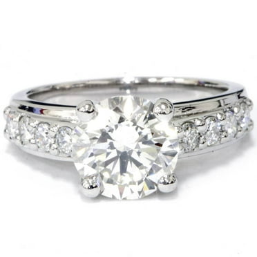 Pompeii 2ct Round Diamond Solitaire Engagement Ring 14k White Gold Lab Grown (FG,VS)