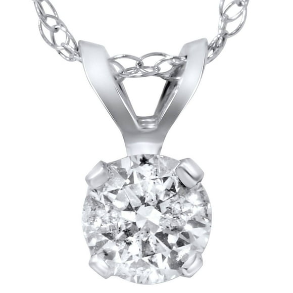 Pompeii 2ct Solitaire Diamond Pendant IGI Certified 14K White Gold (J,I3)