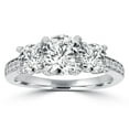 thumbnail image 1 of Pompeii 2ct Three Stone Round Diamond Engagement Ring 14K White Gold (H,SI2), 1 of 6